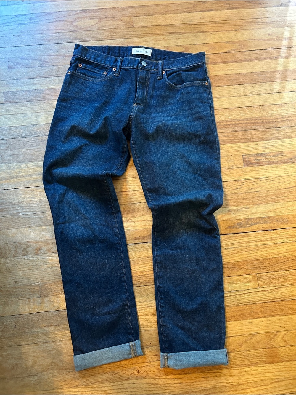 Gap Dark Indigo Men’s Jeans with cuffs. Size 31x32.  Excellent condition